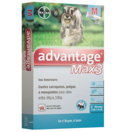 Antipulgas e Carrapatos Bayer Advantage MAX3 para Ces de 4 a 10 Kg 1 mL