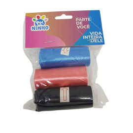 Kit C\ 3 Rolinhos De Saco De Lixo coco Pet Gato Cachorro Coletor De Fezes Refil Cata Caca- PET