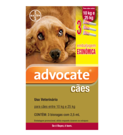 Antipulgas Econmico Advocate para Ces entre 10 e 25kg 2,5ml - 3 unidades