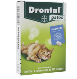 Vermfugo Drontal Gatos 4 Kg - Vermicida - 4 Comprimidos