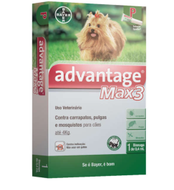 Antipulgas e Carrapatos Bayer Advantage MAX3 para Ces At 4 Kg 0,4 mL